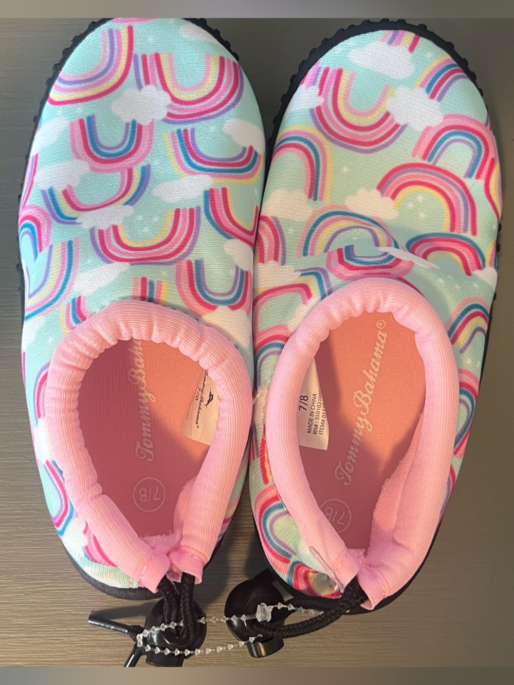Tommy Bahama Kids Pink Rainbow Print Slip-On Water Shoes